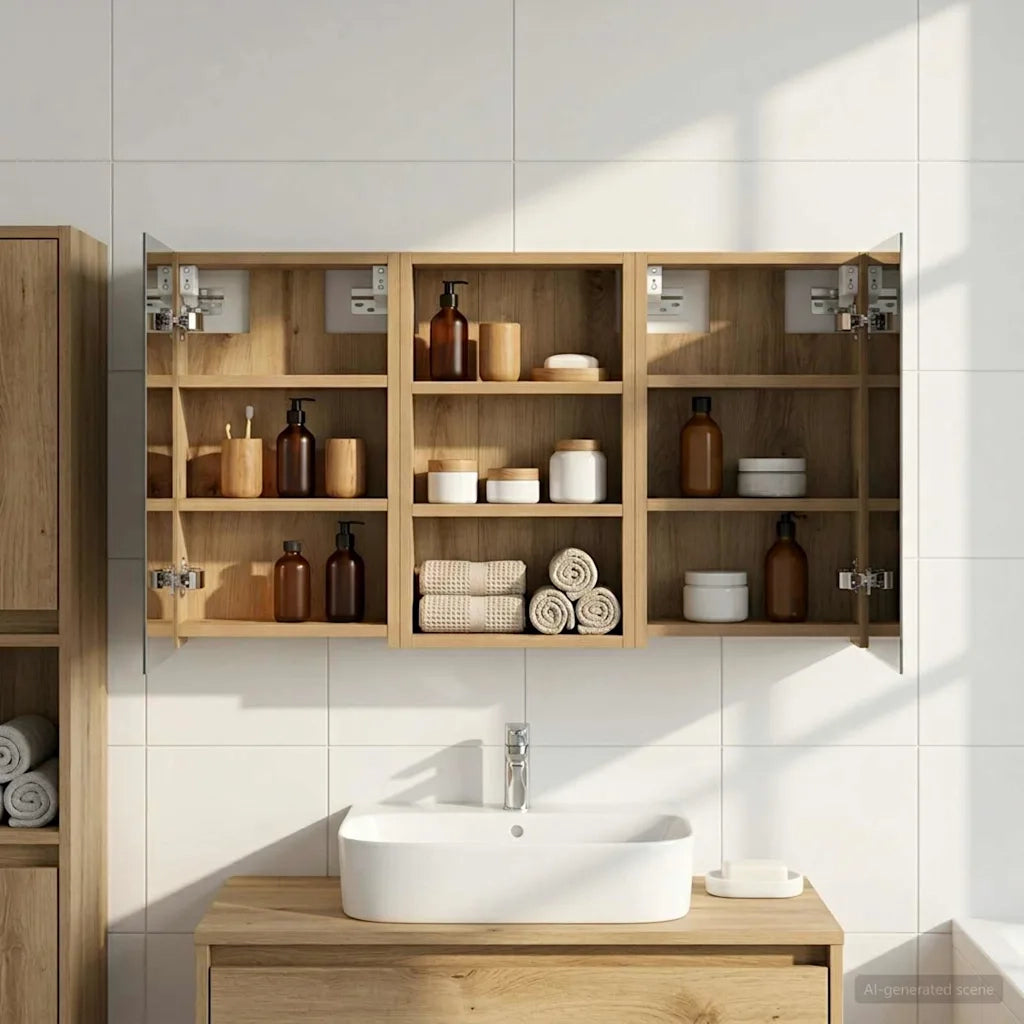Set di Armadi da Bagno con lo scaffale 3 pcs 90 x 10,5 x 50 cm 3403671