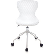 Sedia da Ufficio Girevole con Ruote, Sedia Scrivania Ergonomica per Studio, Cameretta e Smart Working, Poltroncin Bianco