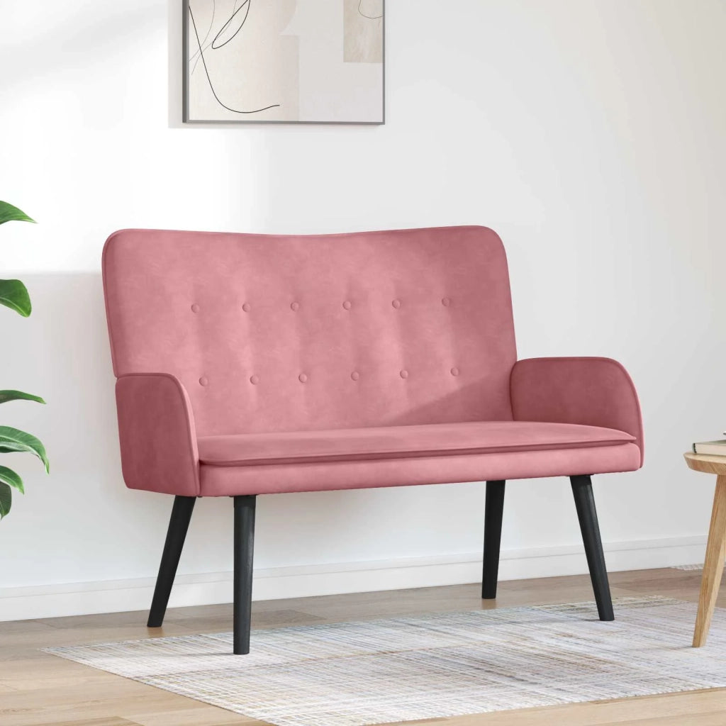 Sofa a Due Posti Rosa 115 x 61 x 87 cm Velluto 42028916