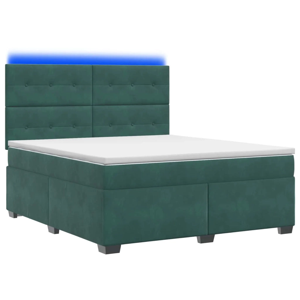 Letto box spring con materasso Verde Scuro 140 x 190 cm Velluto 3455105