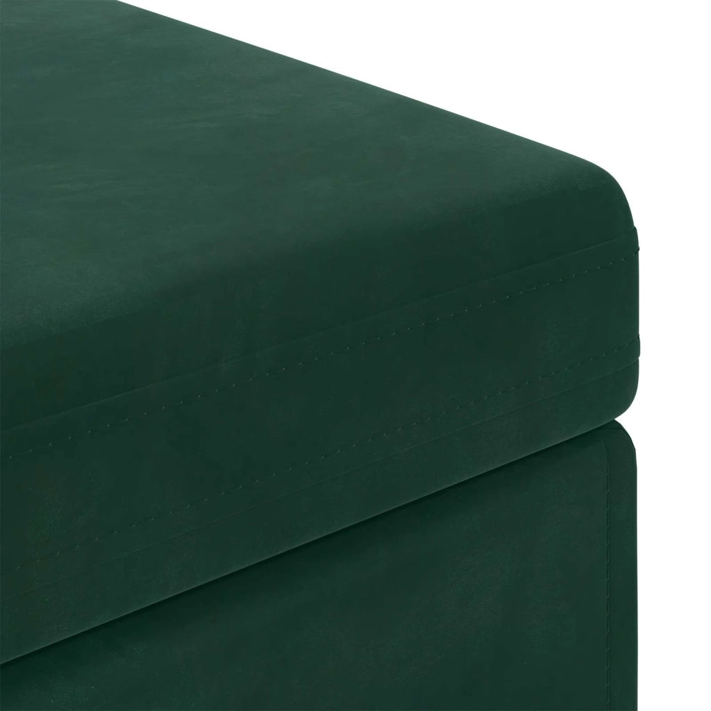 Pouf Verde Scuro Velluto e Legno Ingegnerizzato 876797