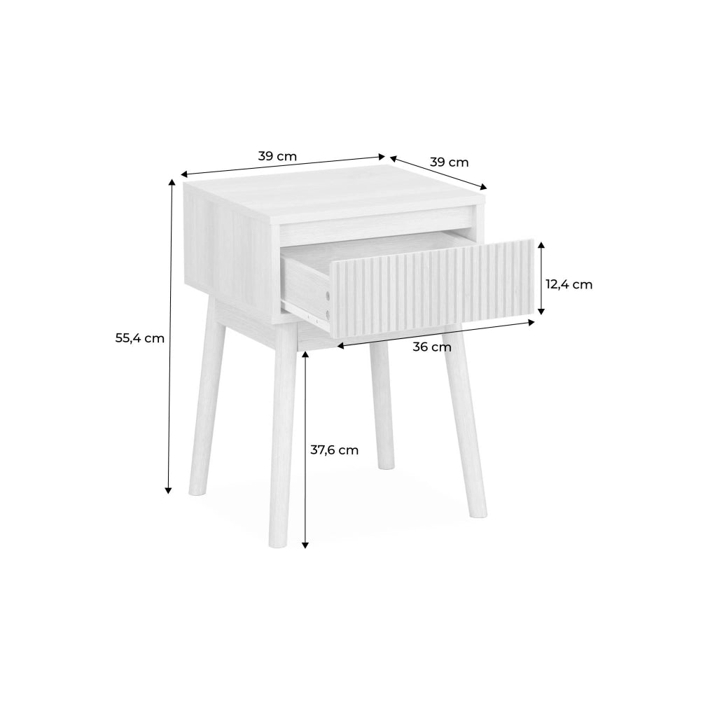 Set 2 comodini effetto legno con cassetto, marrone naturale