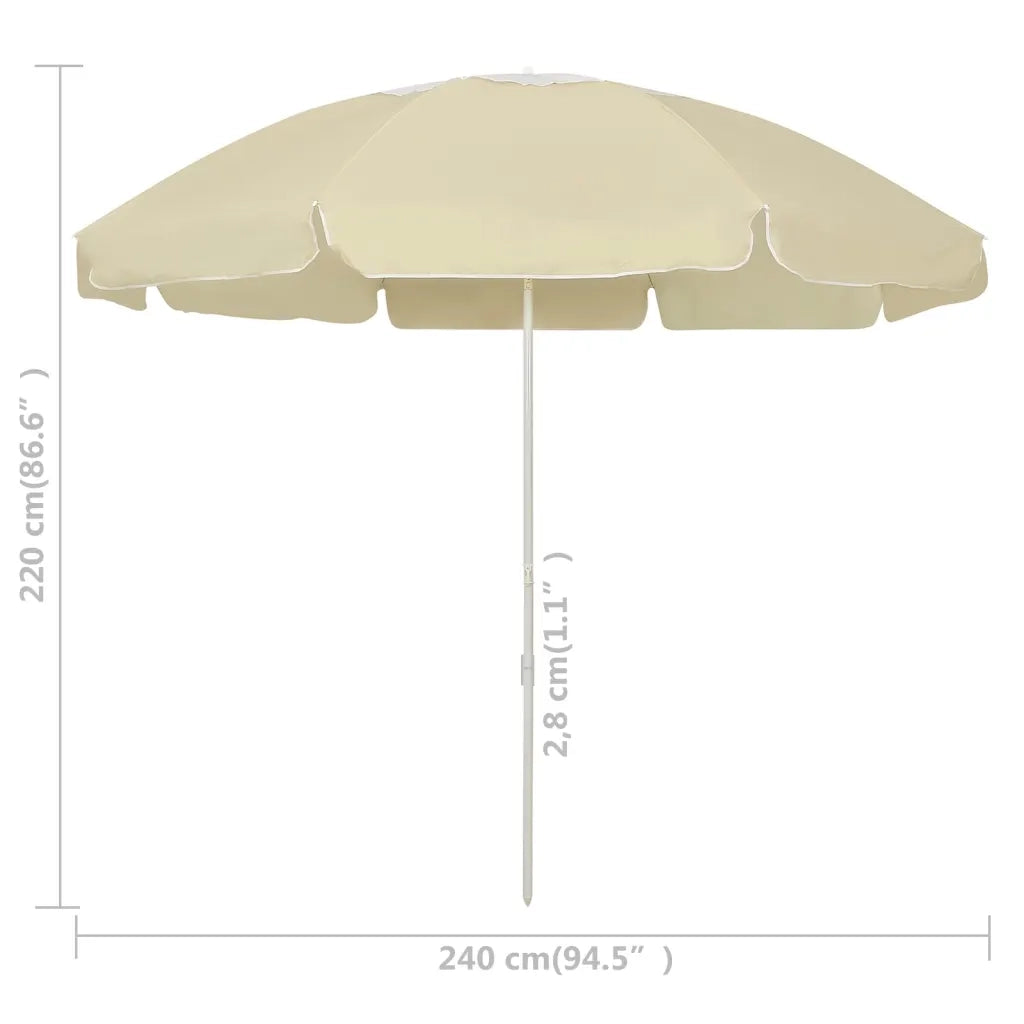Ombrellone da Spiaggia-Ombrellone da mare Giallo Sabbia 240 cm 545474