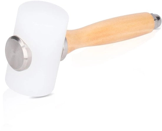 Lederen Mallet con Testa T - Manico in Nylon - Manico in Legno - Strumento per Fai da Te - Attività Artigianali in Pelle - Grip Comodo - Mallet in Pelle