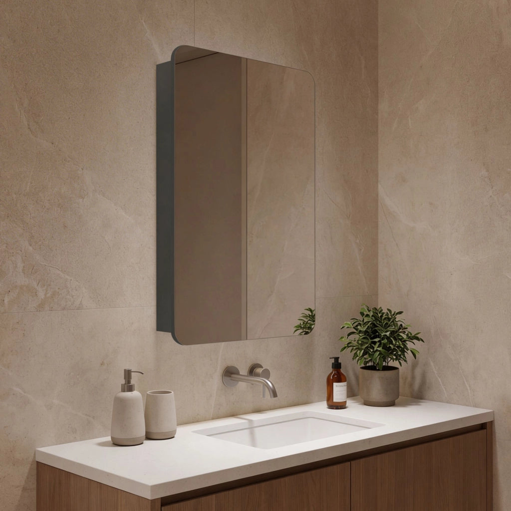 Mobile da bagno con specchio "Orbit 50" - 50 x 16 x 71 cm - Antracite