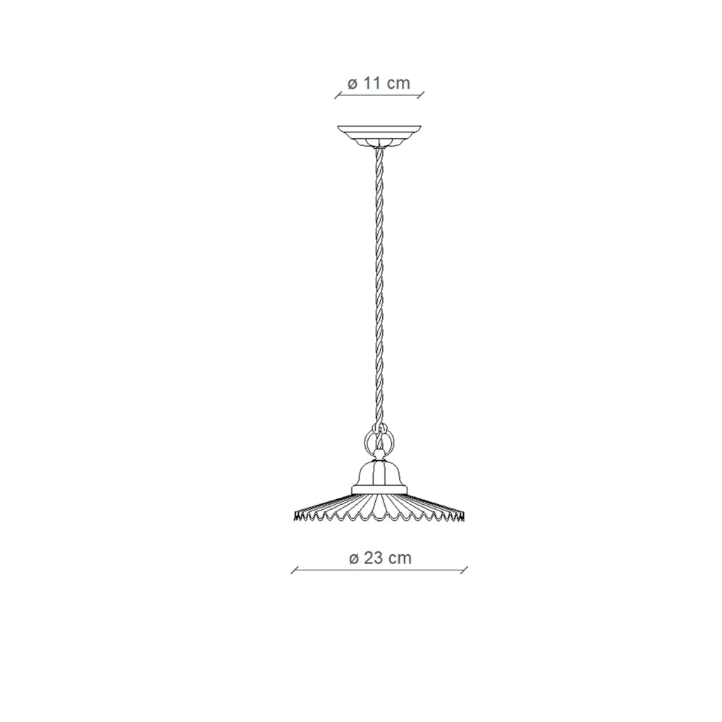 Sospensione Classica L&aposAquila Ceramica E Ottone Satinato 1 Luce E27