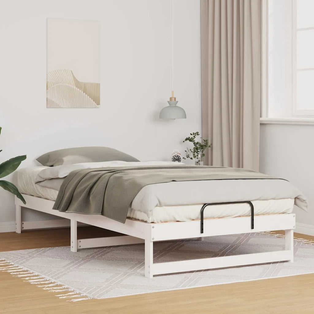 Struttura del letto-Giroletto-Rete del Letto Bianco 100 x 210 cm Pino massello 584858
