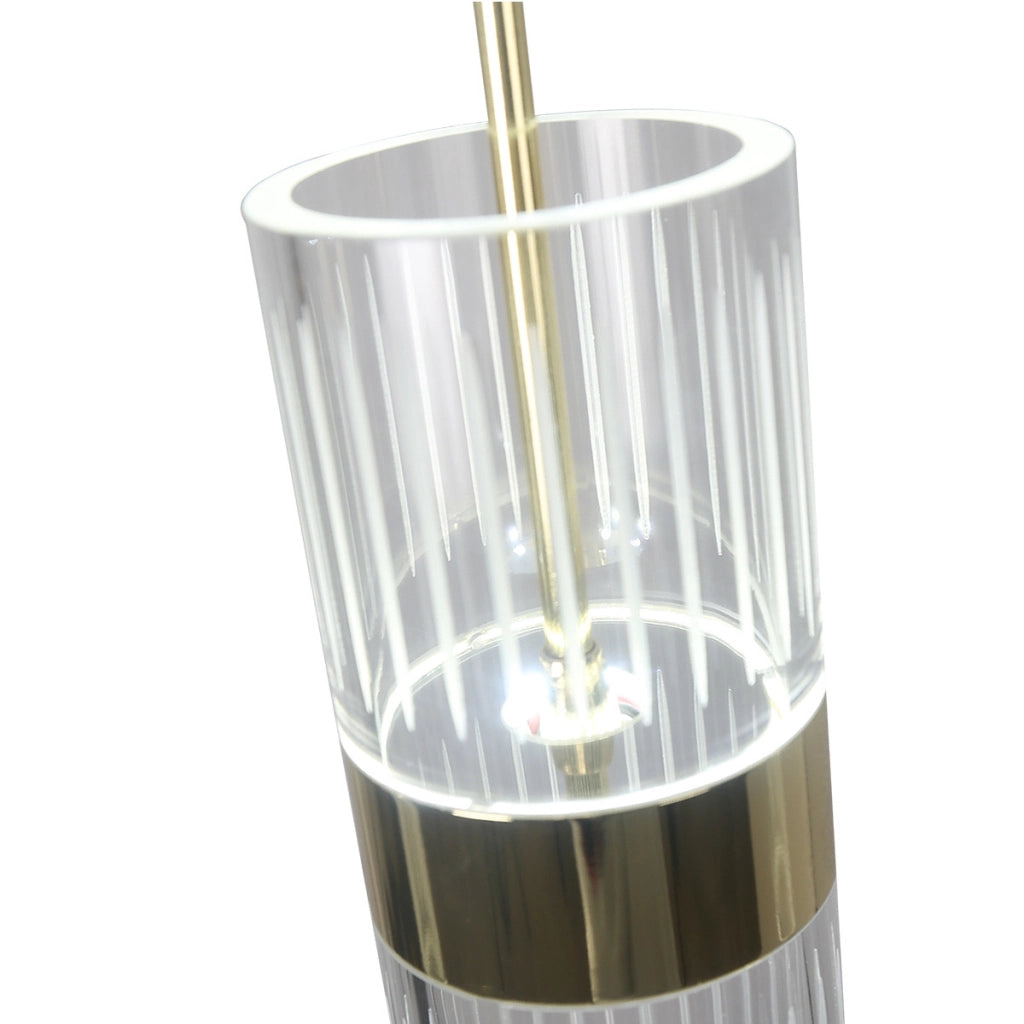 Lampada a sospensione tubo trasparente LED CCT 6W oro rosa