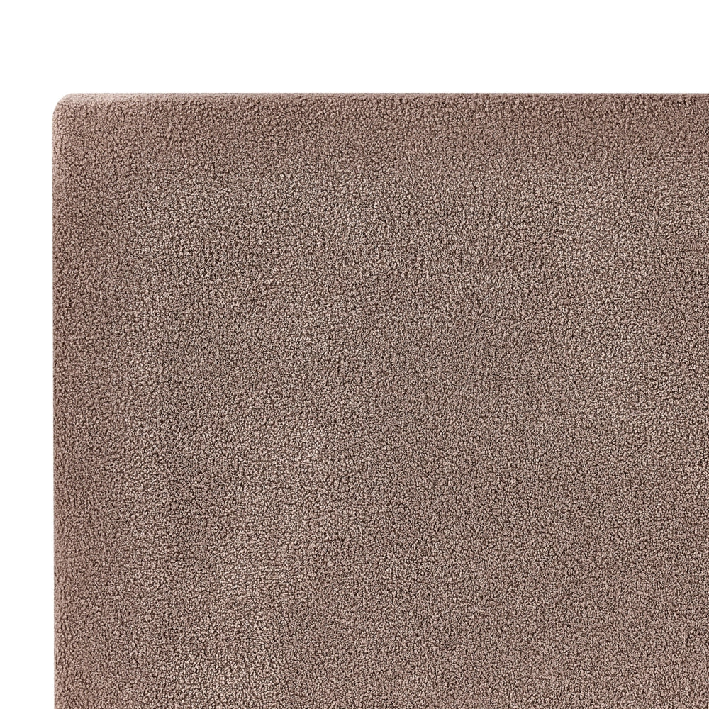Letto matrimoniale imbottito bouclé marrone 140 x 200 cm con rete e testata