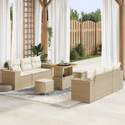 Set Divano da Giardino 9 pcs Beige Poly Rattan 3361961