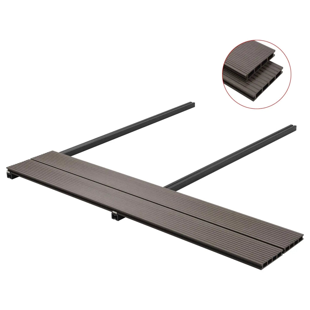 Pavimento da Deck 16 pcs Marrone Scuro WPC 3444804