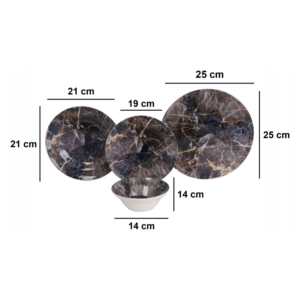 Nitoleme, Servizio Piatti set da 24, Multicolore