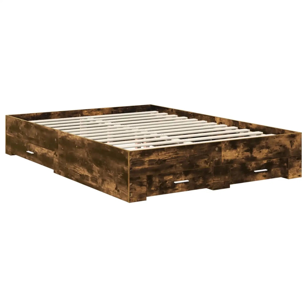 Struttura del letto Rovere fumé 140 x 200 cm Legno multistrato 3411300