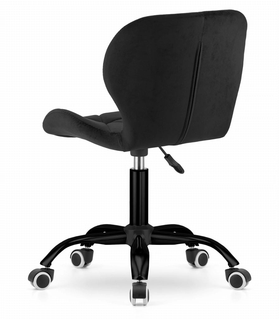 Sedia girevole Valora NOTO in velluto nero ergonomica per ufficio