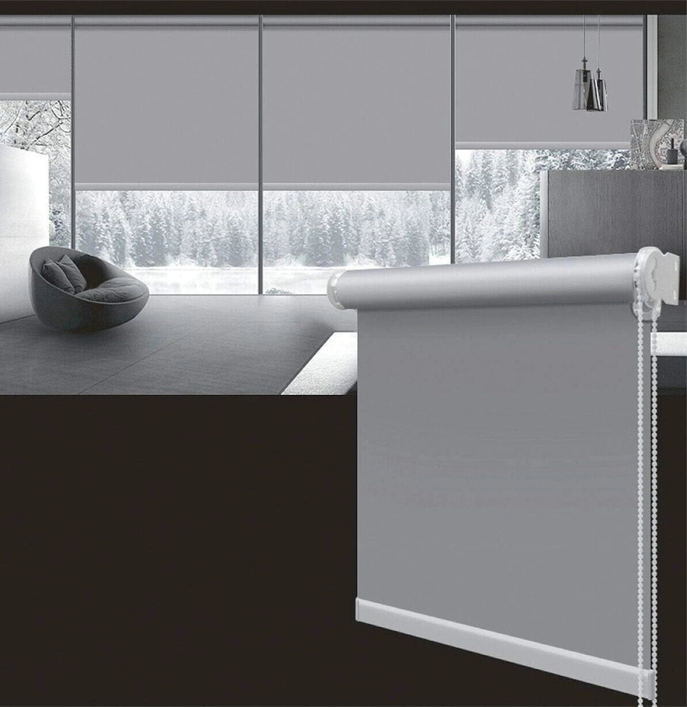 Tenda a Rullo Avvolgibile Porta Finestra Casa Ufficio Parete Soffitto Grigio 100x180 cm