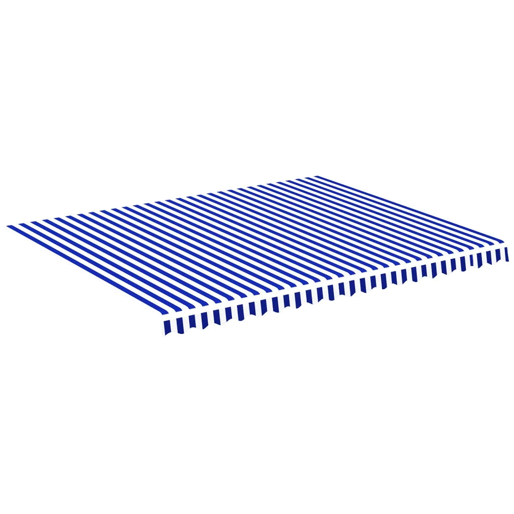 Tessuto di Ricambio per Tenda da Sole-Ricambio telo per tenda da sole Blu e Bianco 4,5x3,5 m