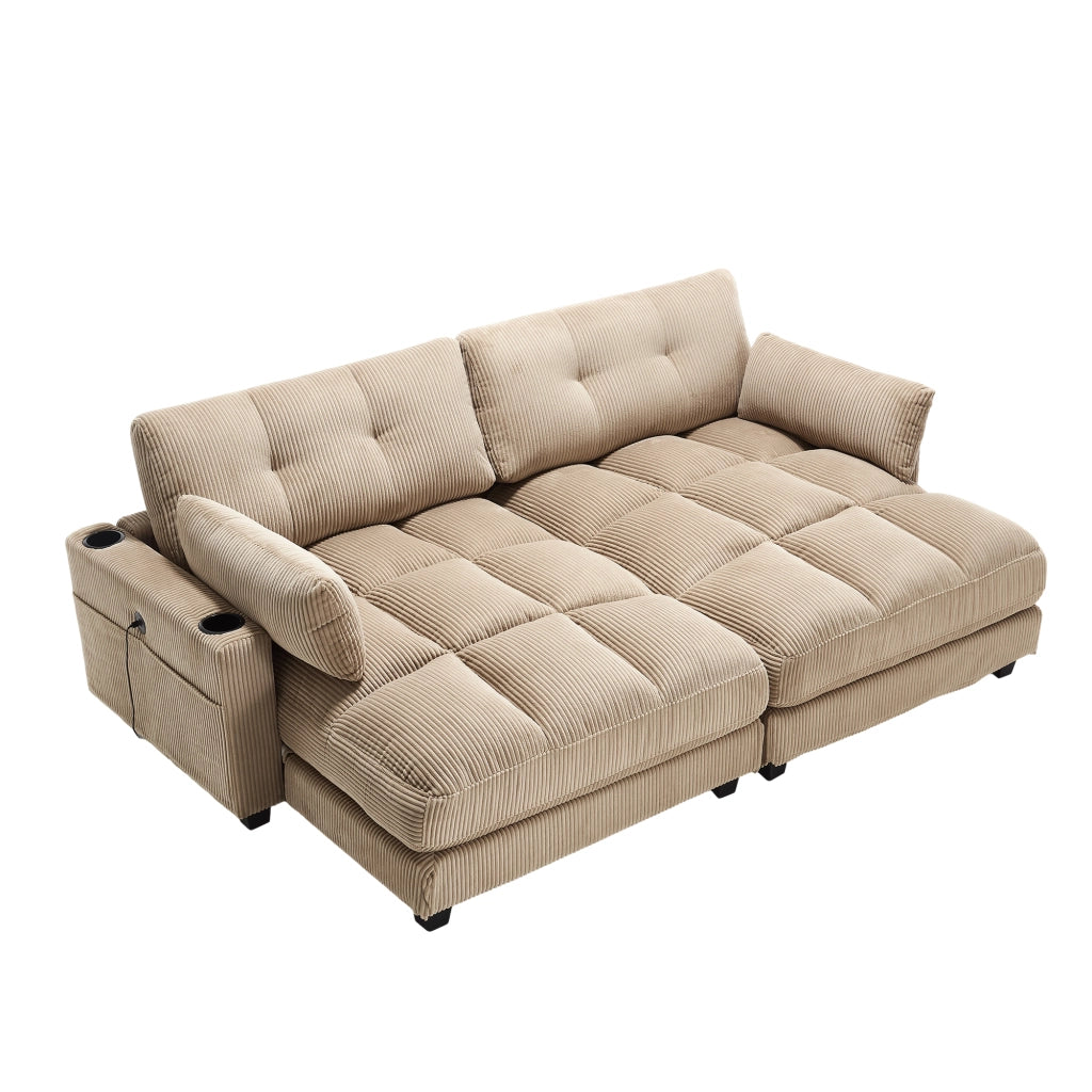 Poltrona con Braccioli e Schienale Reclinabile ¨C MINIMAL ¨C Khaki, Tessuto