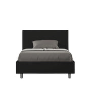 BS COM Letto una piazza e mezza senza rete imbottito 120x200 similpelle nero