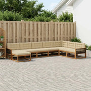 Set di divani da esterno con cuscino 8 pcs Naturale e Beige 3382806