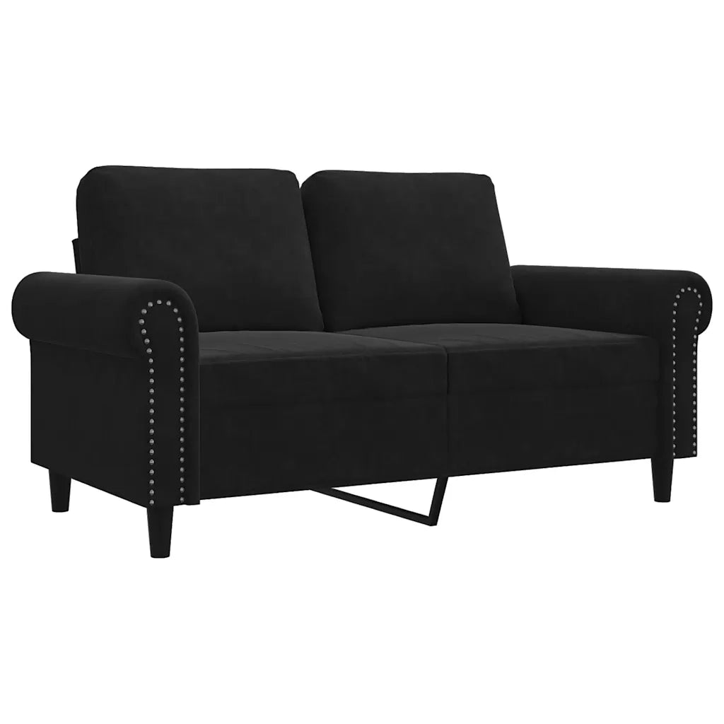 Divano a 2 Posti-Sofa 2 Posti Nero 120 cm in Velluto 747003