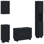 Set di Mobili da Bagno da 4 Pezzi EDE Nero Legno ingegnerizzato 3417901
