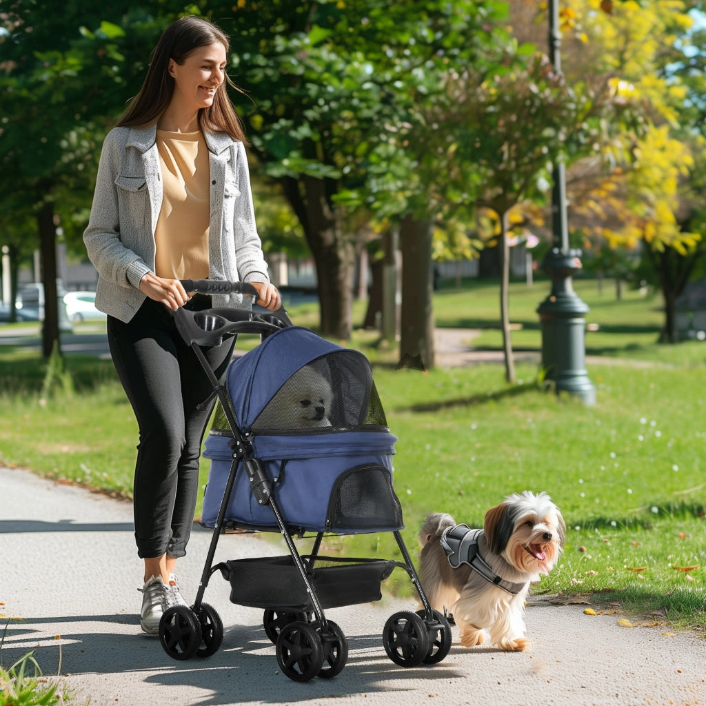Carrello pieghevole per animali ¨C Minimal ¨C blu scuro
