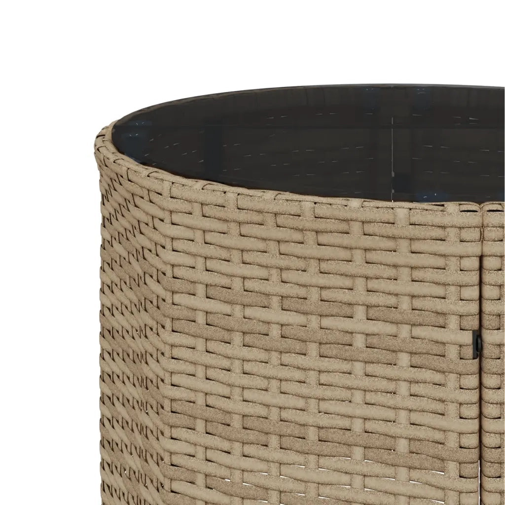 Divano Giardino Tavolo e Cuscini Semicircolare Beige Polyrattan 3318519