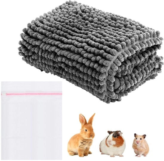 Supporto per gabbia per cavia, lavabile, 40 x 60 cm, con sacchetto di lavaggio, assorbenti per pipì, per gabbie e interni, per tutti gli animali piccoli, grigio