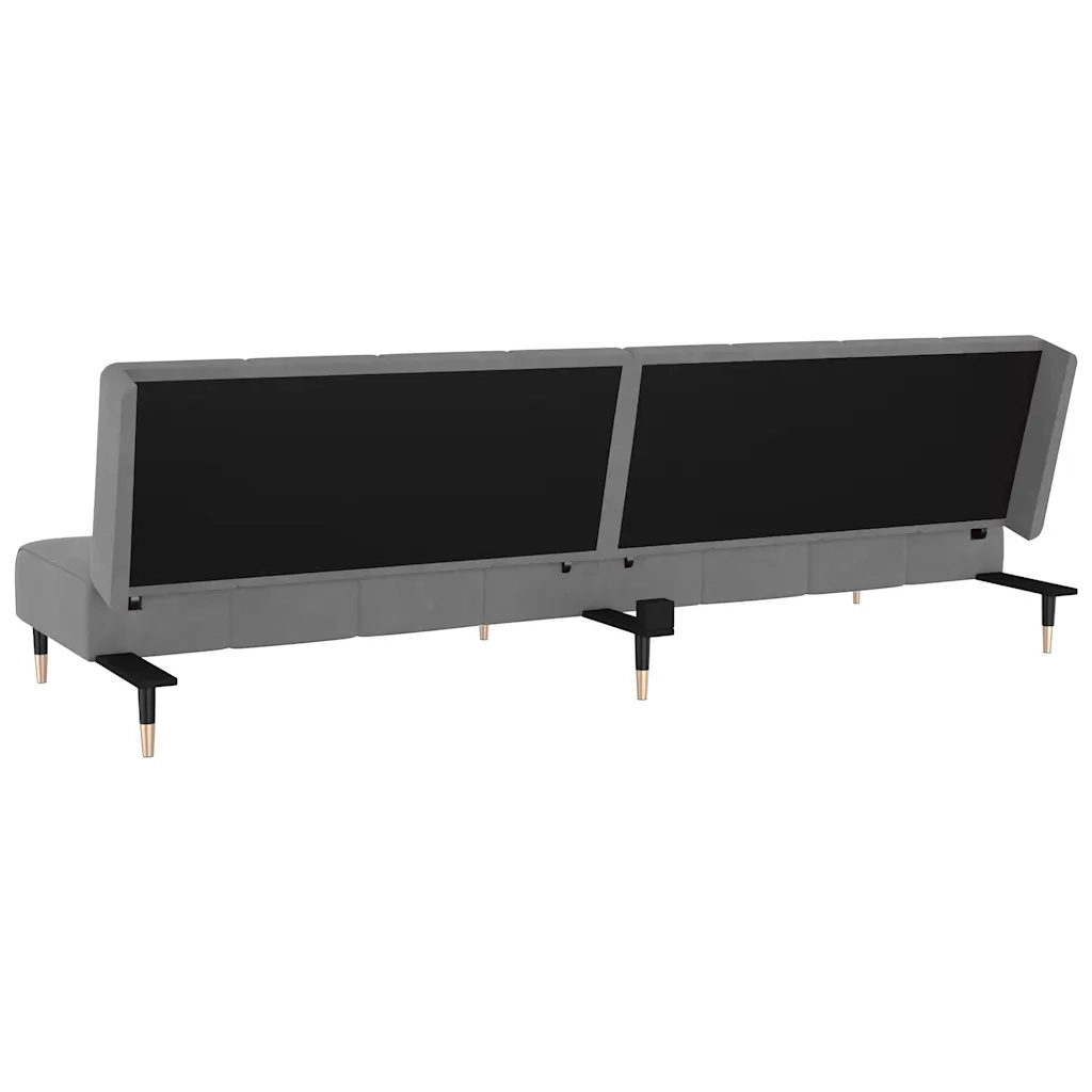 Divano Letto a 2 Posti-Sofa Letto 2 Posti-Daybed Grigio Chiaro in Velluto 362545