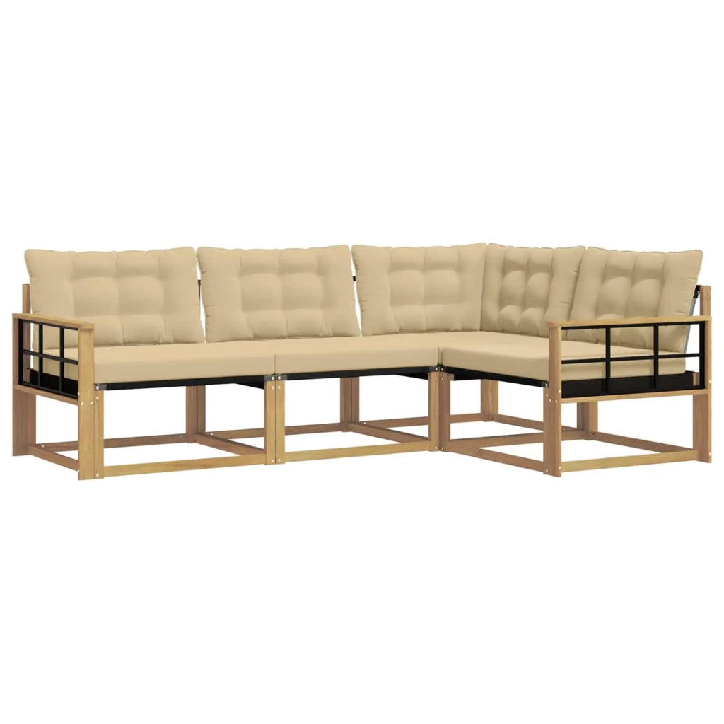 Set di divani da esterno 4 pz Bianco e Beige 3388643