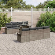 Set Divano da Giardino con cuscino 9 pcs Grigio polyrattan 3348245