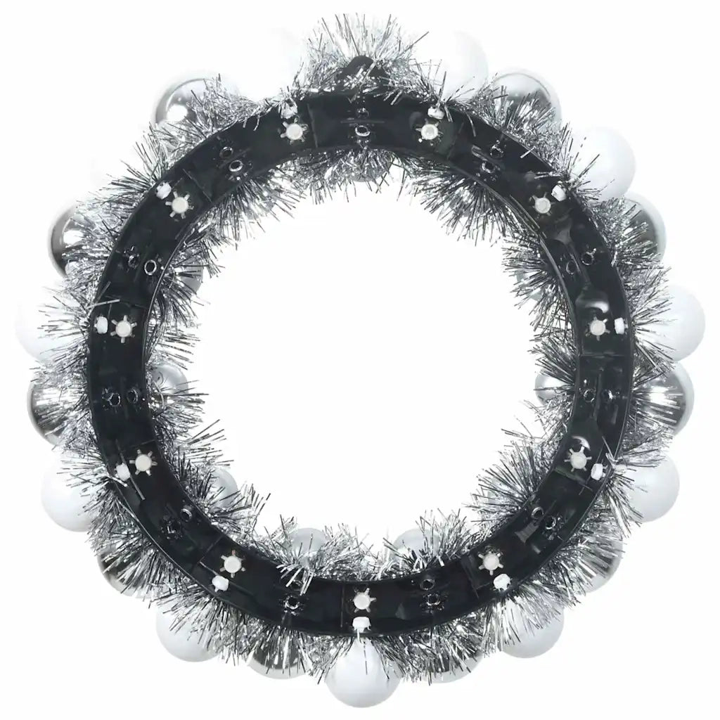Corone di Palline di Natale 2 pcs Bianco e Argento 42019685