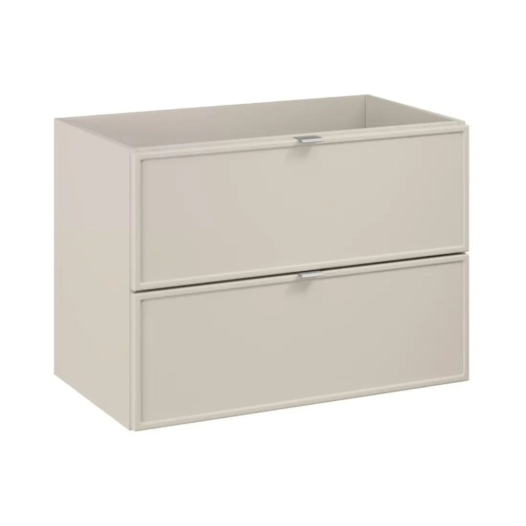 Insieme BRAZZA: mobile sottolavabo con cassetti 120cm con cesto per la biancheria + piano per lavabo + lavabo da appoggio cachemire