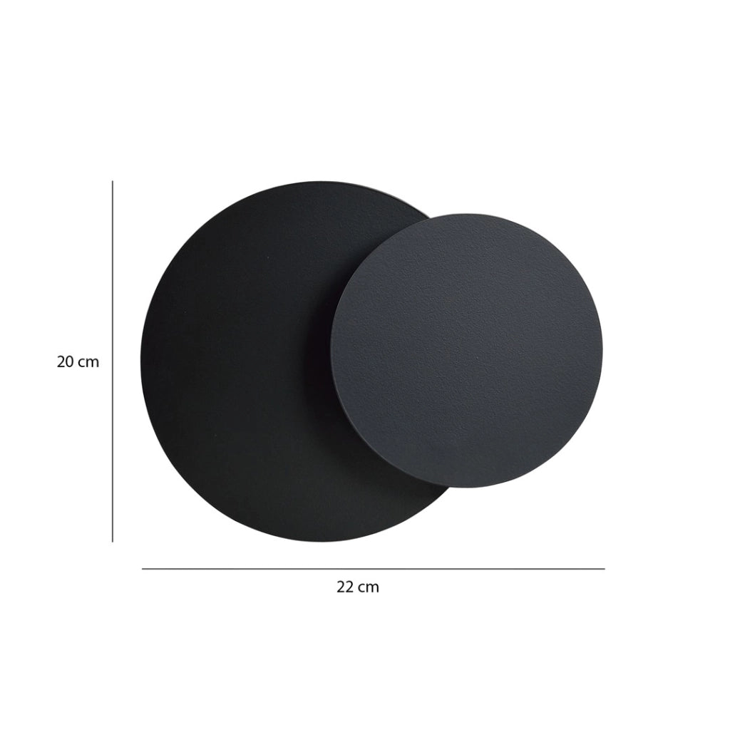 Applique da parete Emibig Circle nera G9 1 luce 22x20 cm