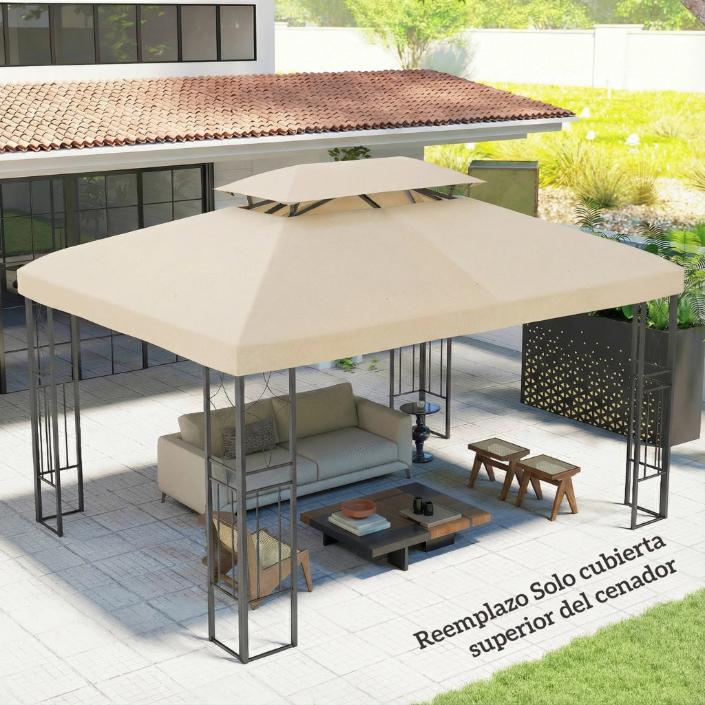 Toldo da giardino 4x3 m ¨C Minimal ¨C bianco crema