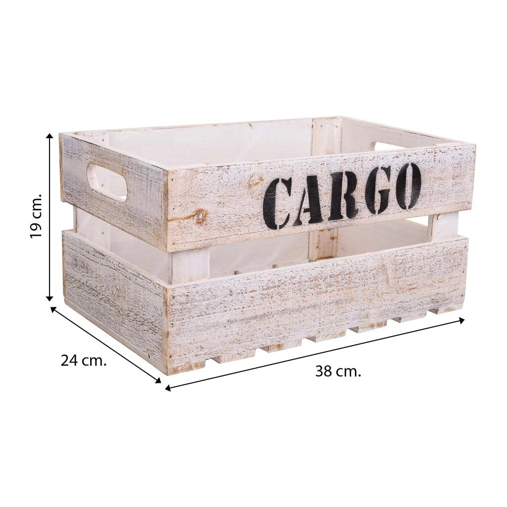 Set di 3 scatole in legno bianche