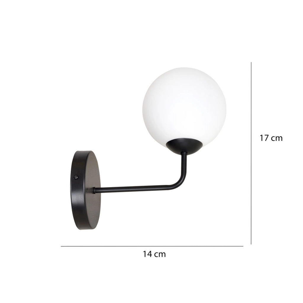 Applique Emibig Pregos K1 E14 1 luce nera vetro acciaio