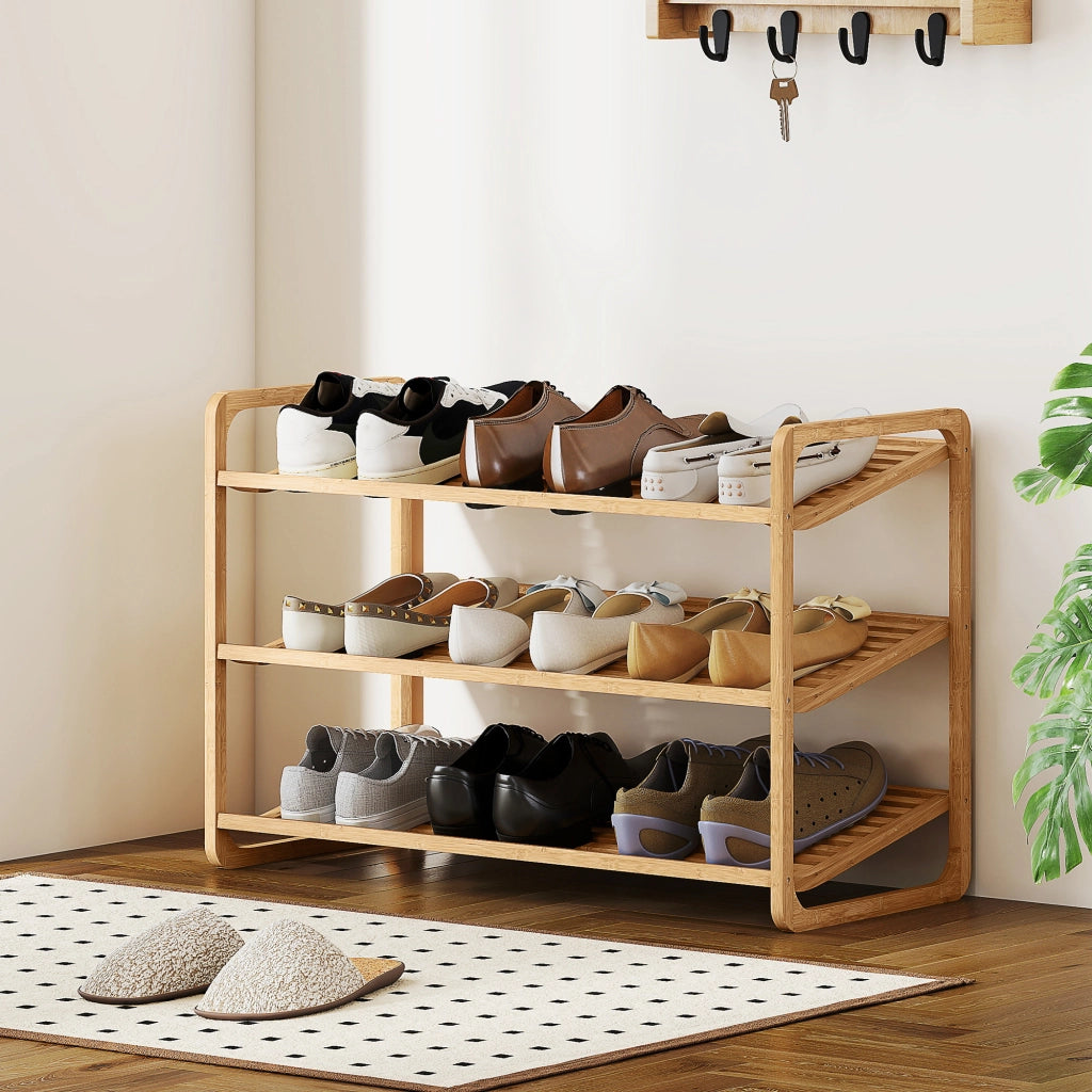 Scarpiera in Bamb¨´ 3 Livelli ¨C Minimal ¨C 76x33x50,8 cm