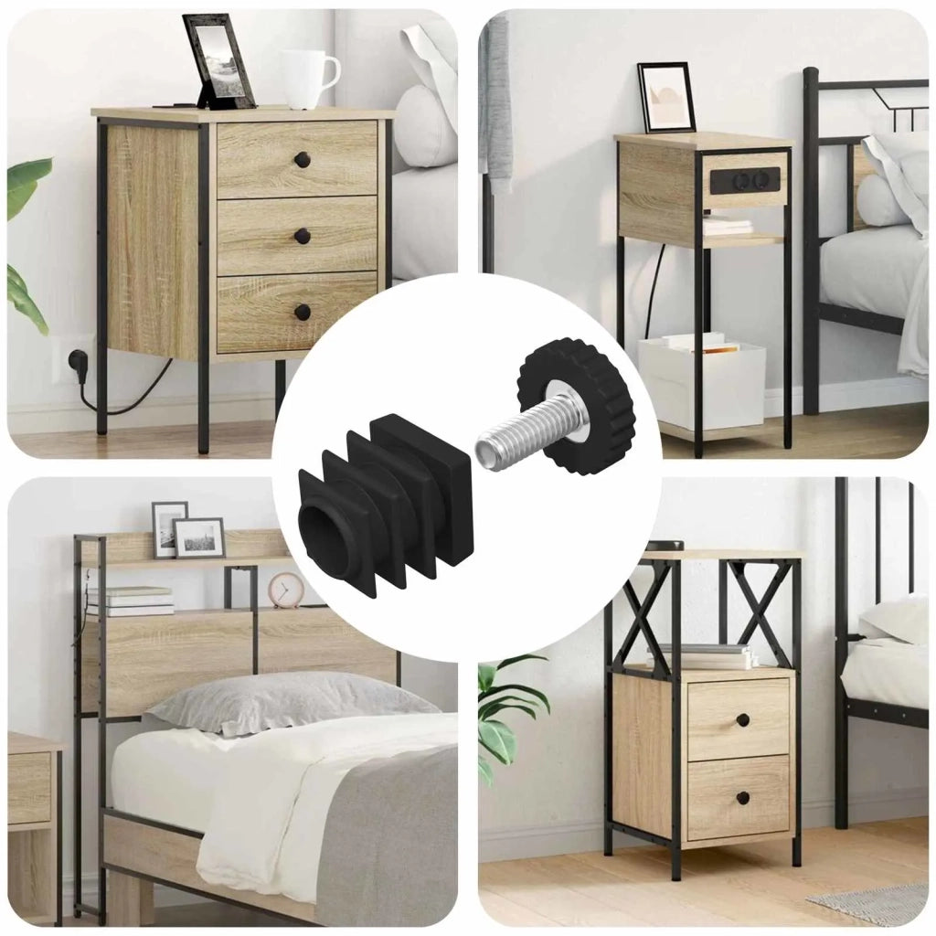 Livellatori per Mobili Regolabile 12 pcs Nero M6 PP 864854