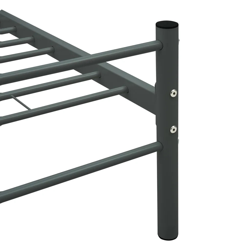 Letto matrimoniale | Letto per adulti | Giroletto Grigio in Metallo 120x200 cm