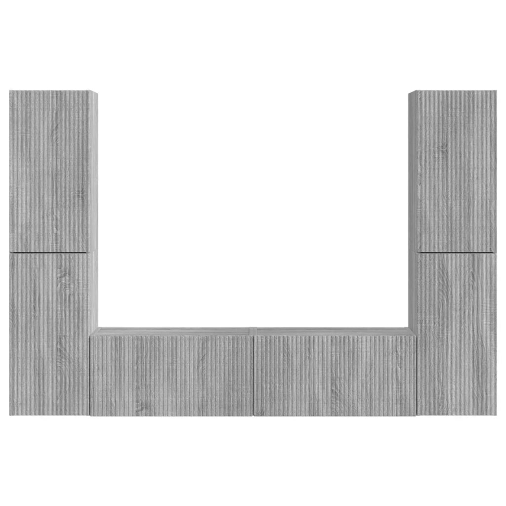 Set mobile TV 6 pcs Grigio Sonoma Legno multistrato 3409111