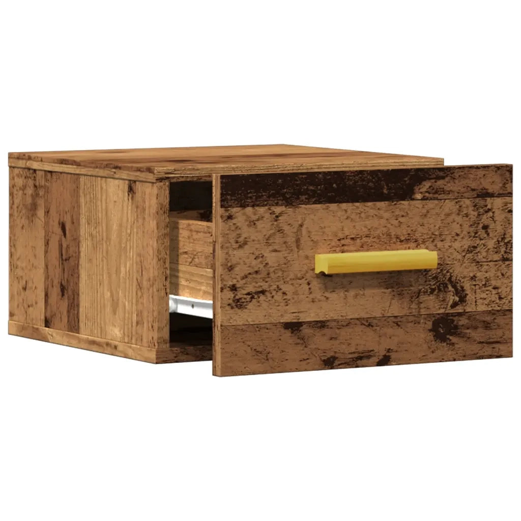 Set di 2 Comodini | Armadio da Notte | Mobiletto da notte a Muro Legno Antico 35x35x20 cm