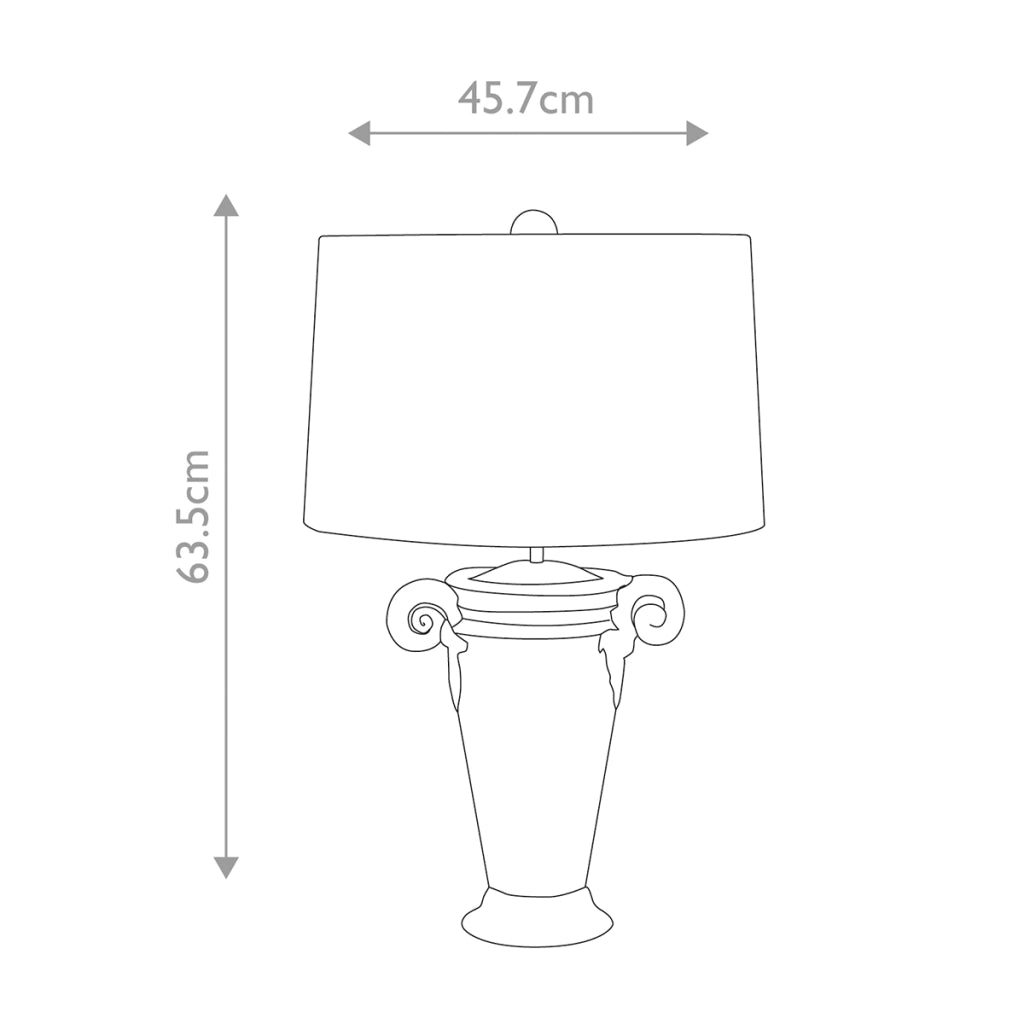 Lampada da tavolo Gallier Flambeau resina nero/oro E27
