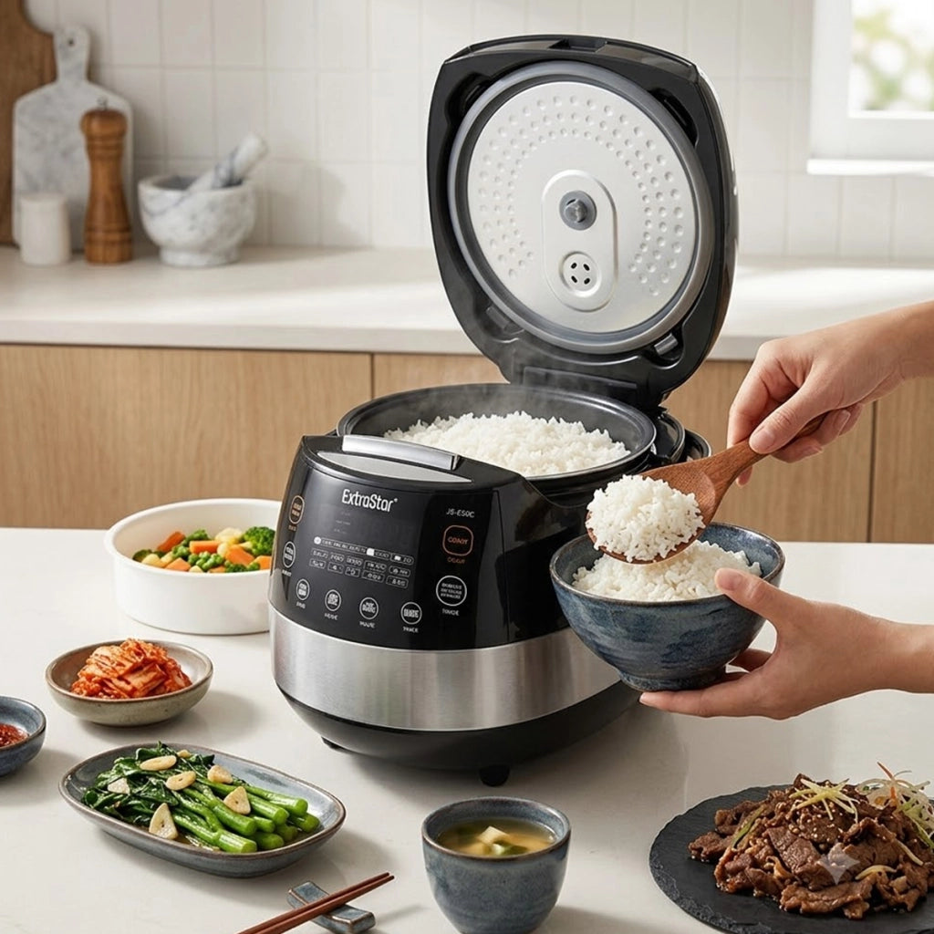 Multicooker Elettrico e Cuociriso Touch con 10 Programmi 5L 900W Nero Avizar