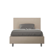 BS COM Letto una piazza e mezza senza rete imbottito 120x210 similpelle tortora