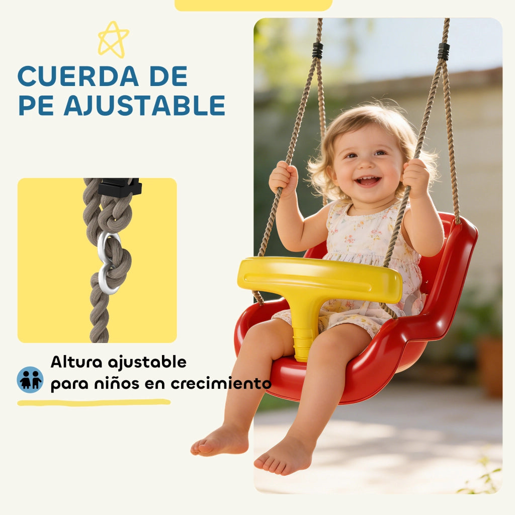 Altalena per Bambini con Cuscino e Sicurezza ¨C Minimal ¨C Rosso per Interno/Esterno