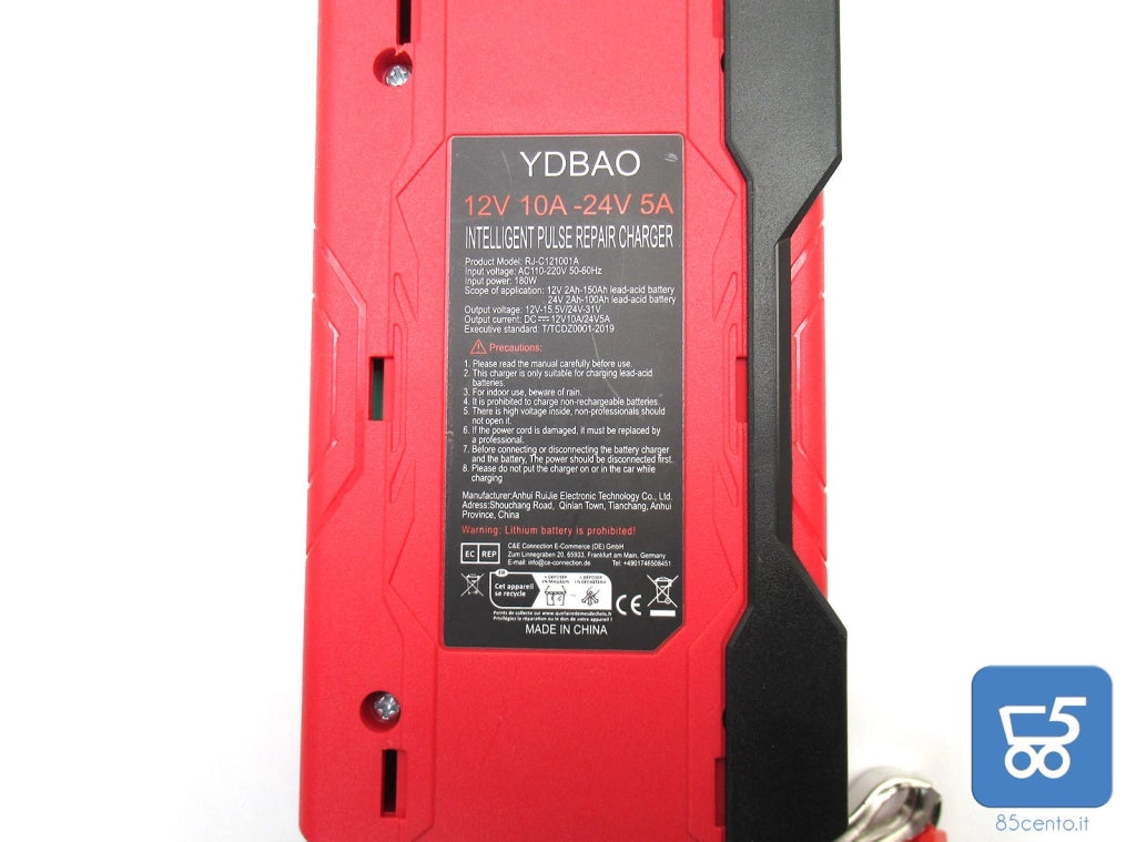 Caricabatterie Auto Moto 10A 12V/24V Mantenitore di Carica con Schermo LCD Touch Multi Protezioni 5 modalità di Ricarica - EX DEMO
