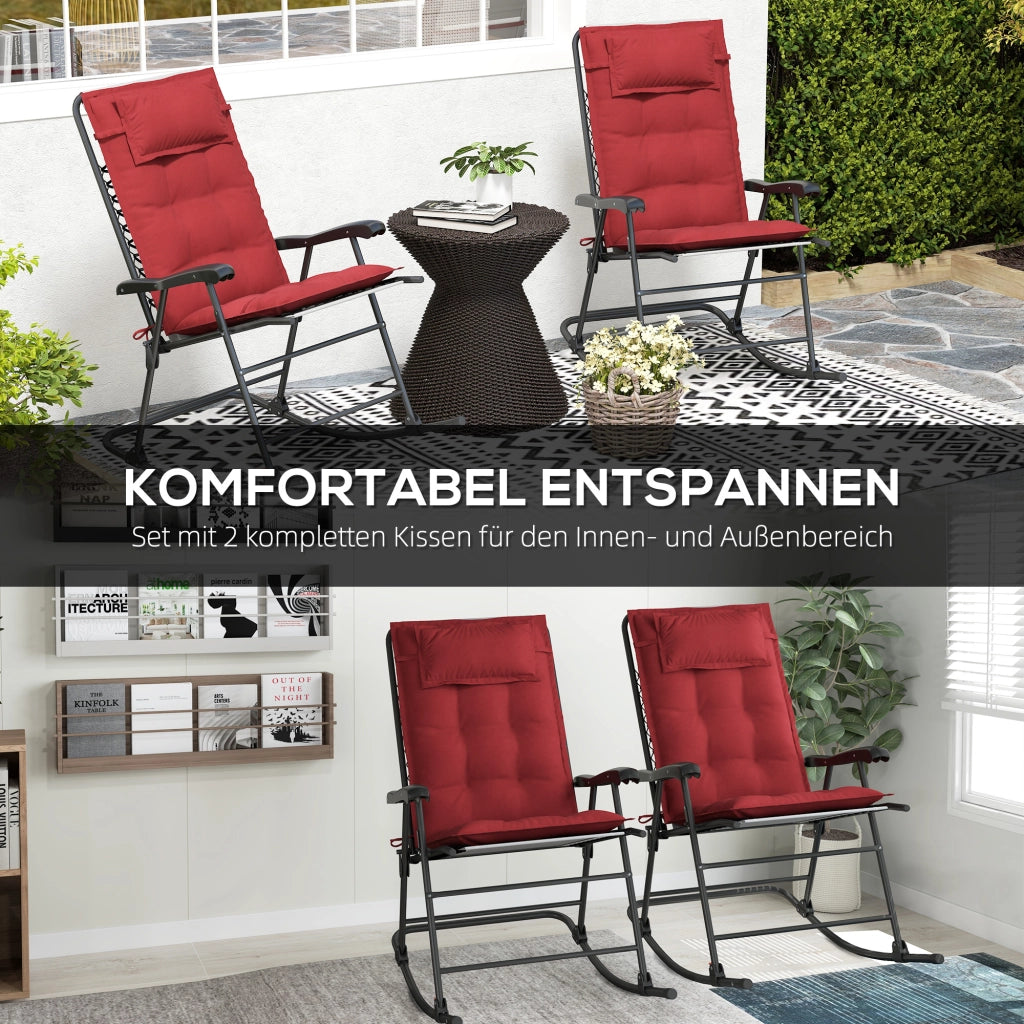 Set Cuscini per Lettino Sole Polipropilene ¨C Minimal ¨C 50x116x5 cm, Rosso Bordo