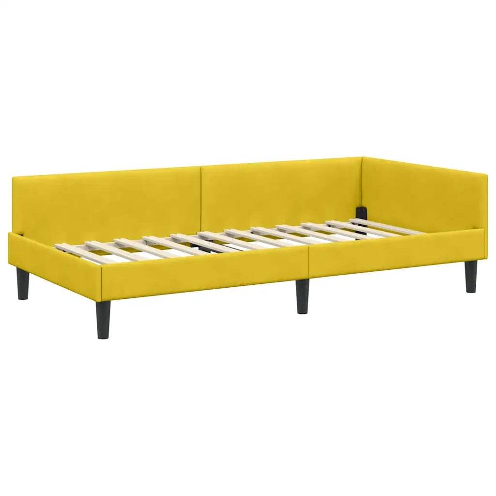 Struttura Letto Angolare con Materasso 2 pcs Giallo Velluto