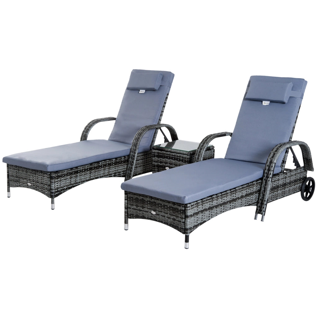 Set di 2 lettini prendisole con materasso ¨C Minimal ¨C grigio